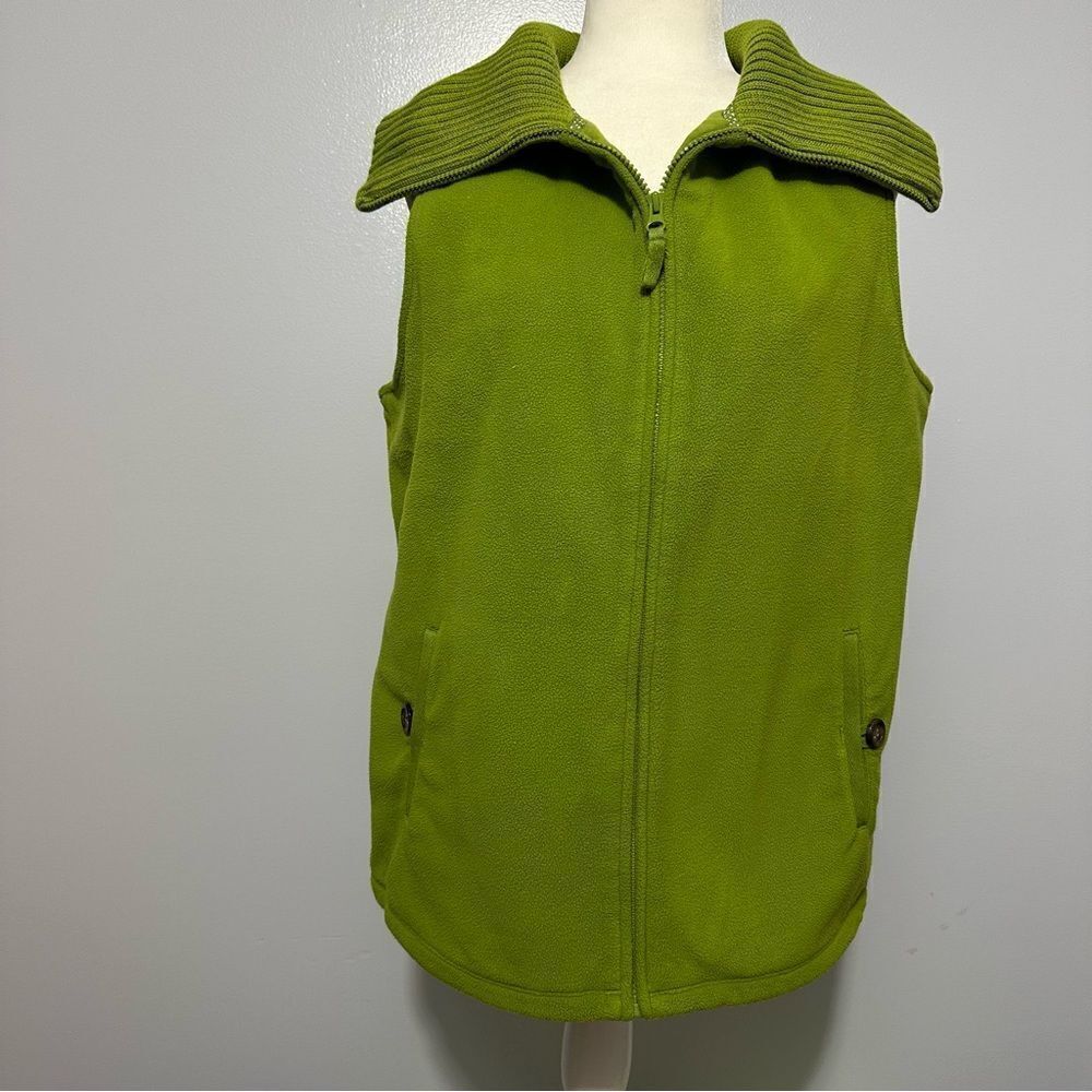 Lands End green zip up sweater vest size XL(18-20)